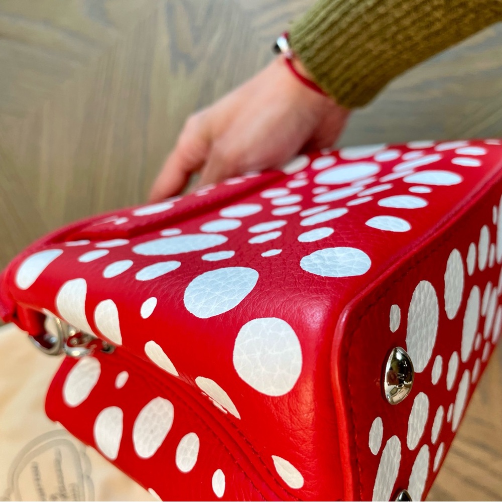 Authentic Louis Vuitton x Yayoi Kusama 2023 Capucines Mini Red with White dots - Picture 9 of 16
